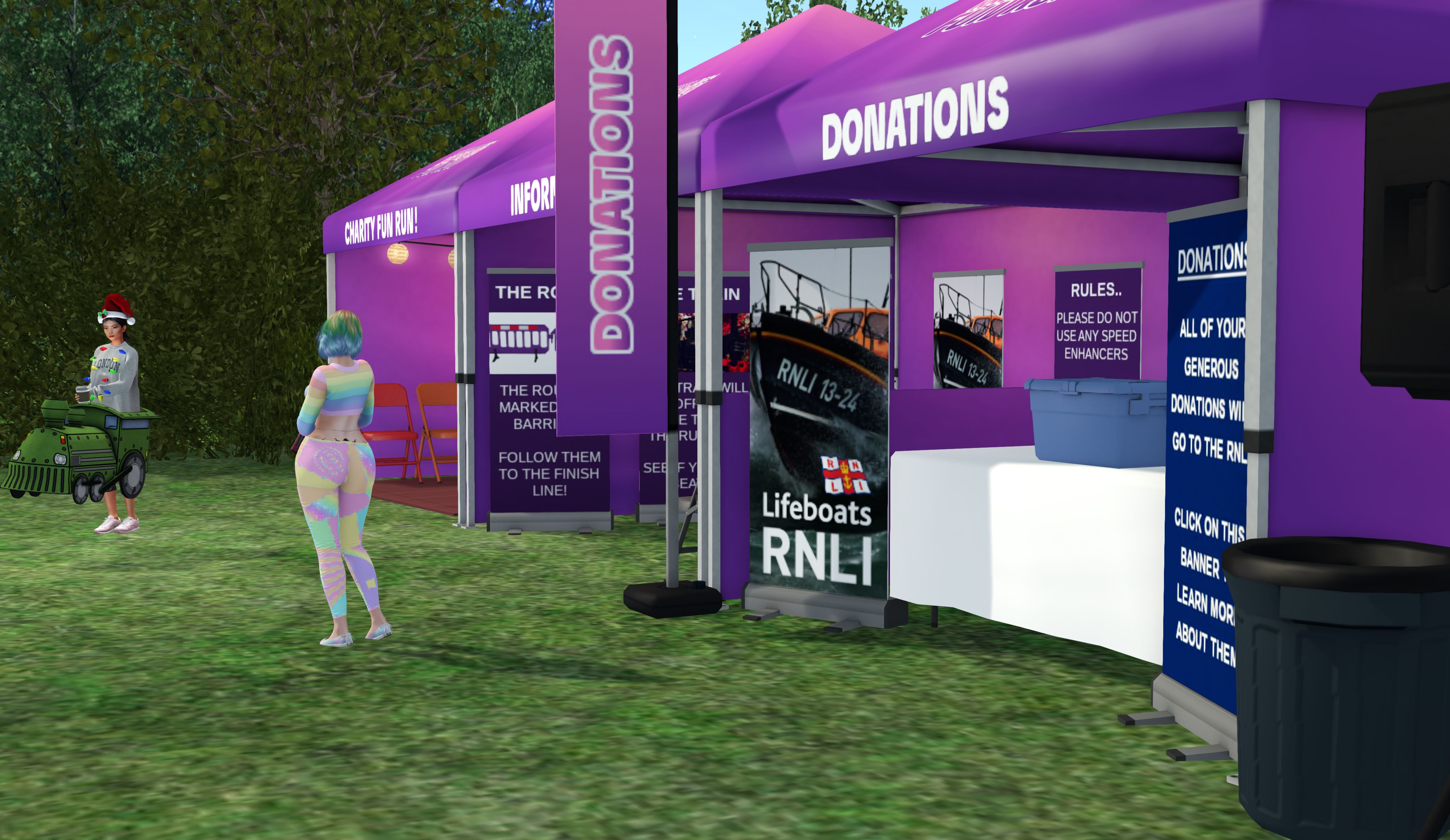 Zoe Foodiboo and Amalia Illios outside Race the ZZR Tents