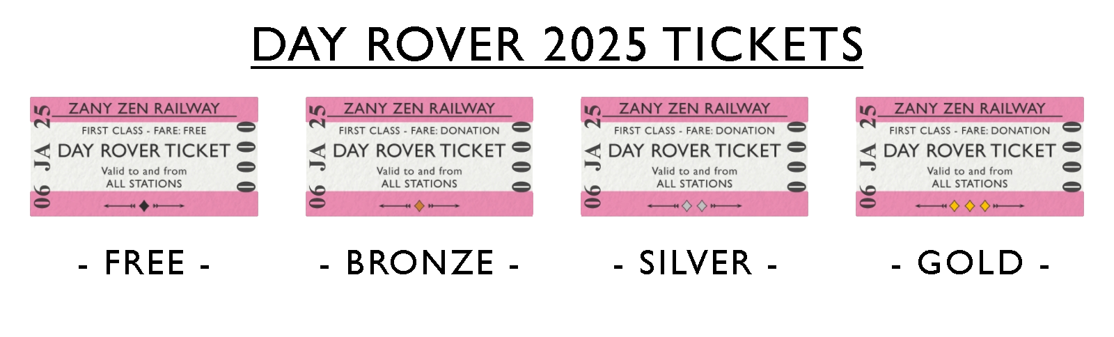 The ZZR Day Rover Tickets for 2025