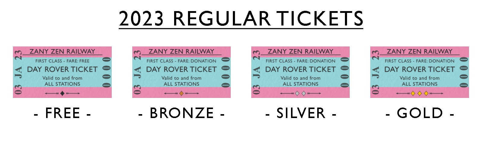 The Zany Zen Railway Regular 2023 Tickets