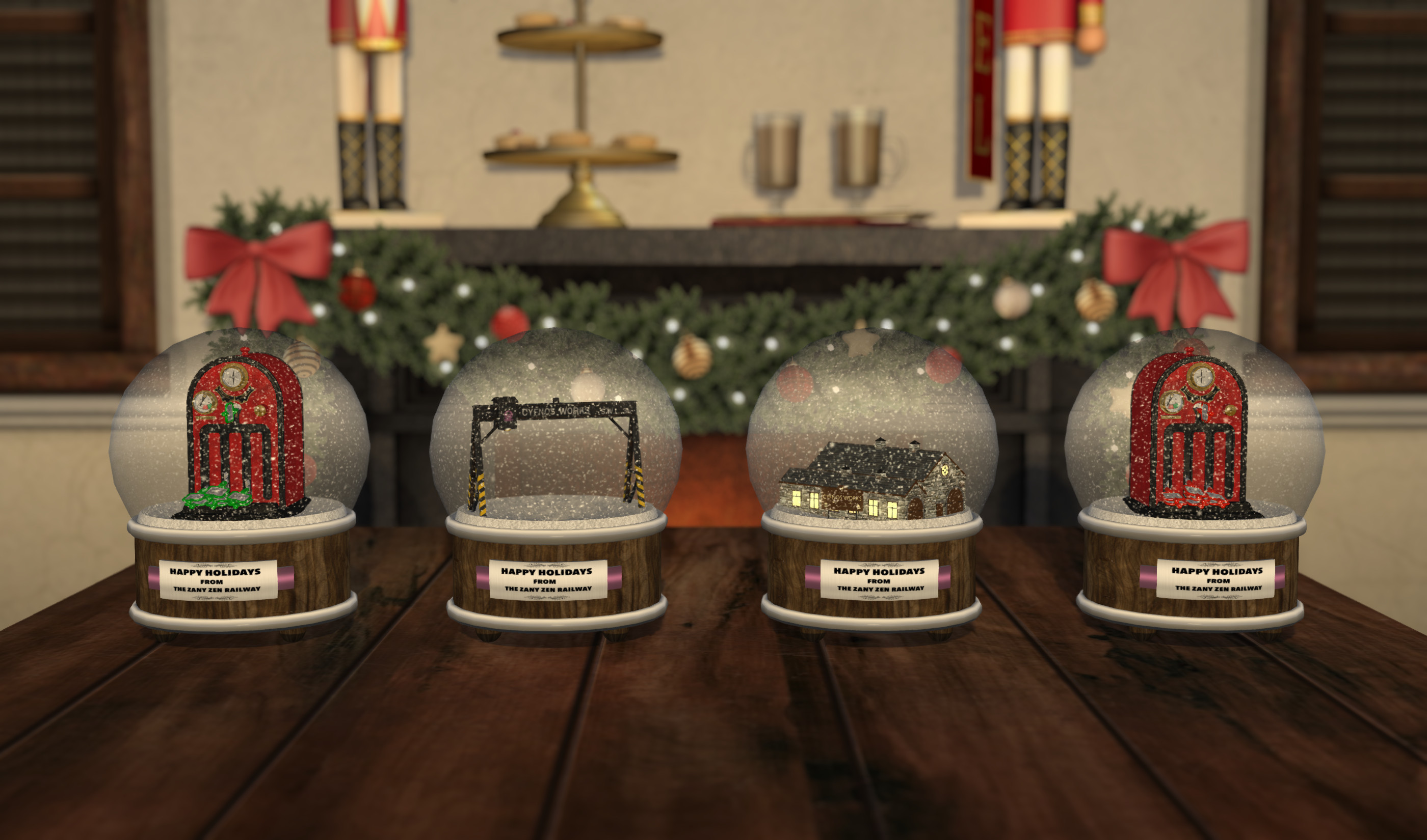 The 4 ZZR Snowglobes for this years Santa Specials